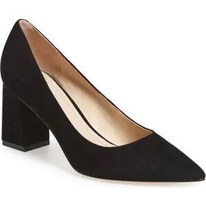 Marc Fisher LTD Zala Block Heel Pump Suede Black Size 8